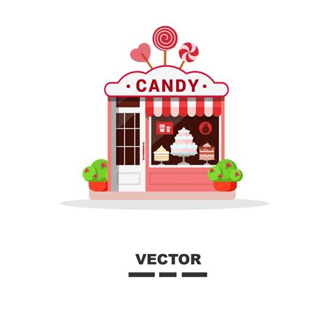 Vector Candy Shop Showcase Set Flat 19979313 Vector Art At Vecteezy