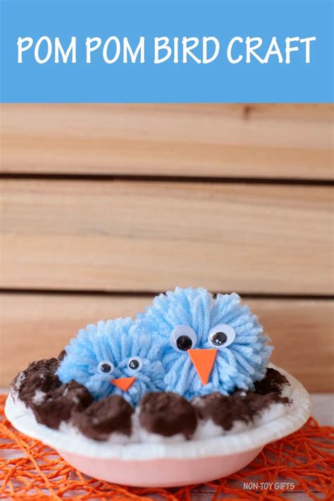 Pom Pom Bird Craft Spring Bird And Nest Craft For Kids