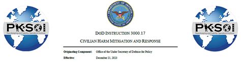 Dod Instruction 3000 17 Civilian Harm Mitigation And Response Pksoi