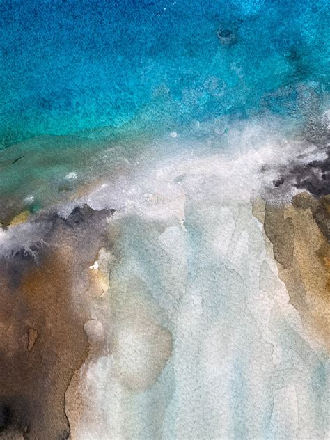 Digital Abstract Cliff Watercolor Original Painting Fluid Art Etsy