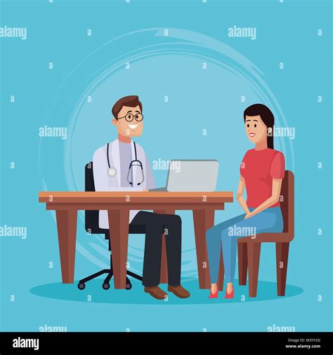 Doctor With Patient Cartoon Stock Vector Image Art Alamy