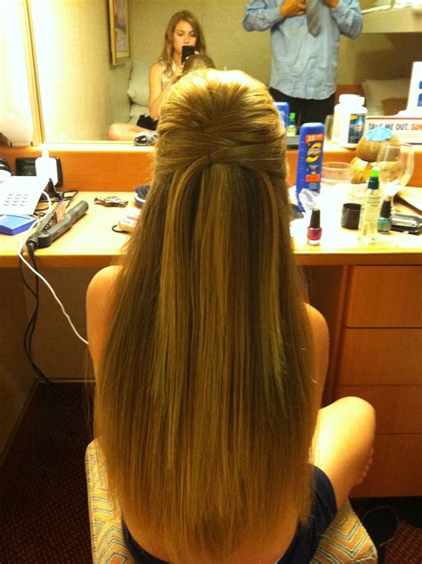 Formal Hair Straight With A Gorgeous Half Up Do