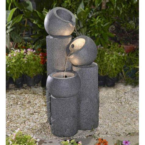 Jeco Multi Tier Pots And Pillars Indooroutdoor Fountain With Led Light