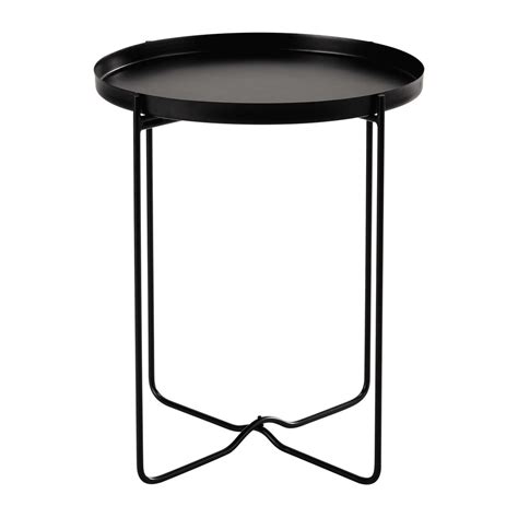 Clarence Metal Side Table In Black D 46cm Maisons Du Monde