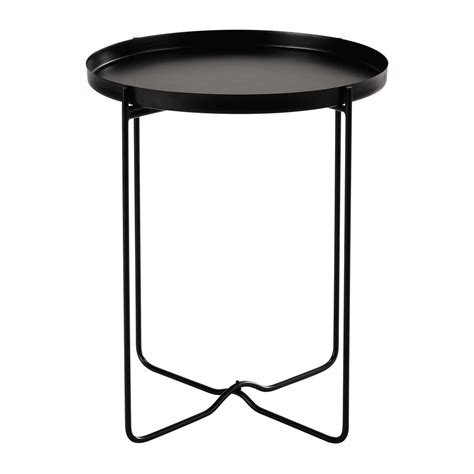 Der tisch kann platzsparend zusammengelegt werden und ist somit leicht zu verstauen. Beistelltisch CLARENCE aus Metall, D 46 cm, schwarz ...