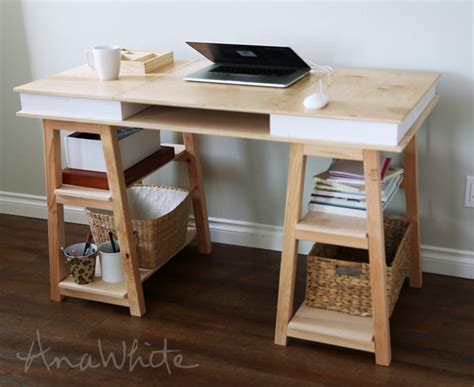 With the upside and downside of every idea, it right here are some budget plan friendly diy computer desk suggestions and also tutorials. Sawhorse Storage Leg Desk | Ana White