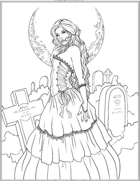 Coloring Gothic Pages Anime Printable Getcolorings Goth Print Color