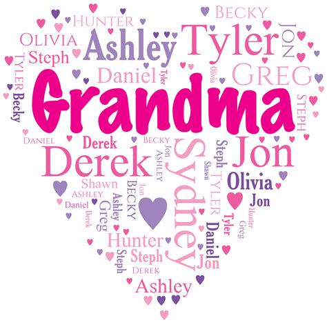Grandma's Heart Word-Art T-Shirt | Grandma shirts, Cricut t shirt ideas, Personalized grandma
