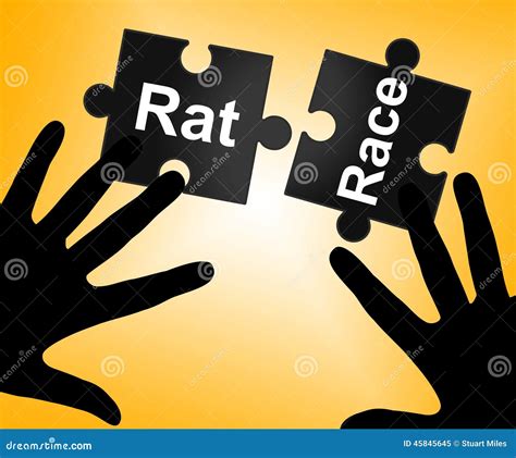 Rat Race Means Lifestyle Worked And Drudgery Stock Illustration