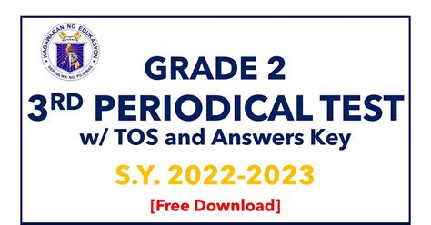 Grade 2 3rd Periodical Test With Tos And Answers Key Sy 2022 2023