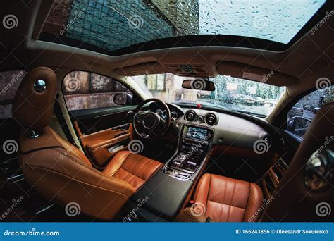 Modern Car Luxury Interior With Leather Seats Stock Photo Image Of