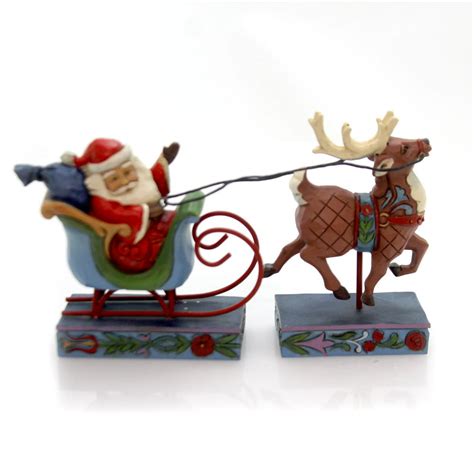 Jim Shore Santa In Sleigh W Reindeer Mini Polyresin Christmas Delivery