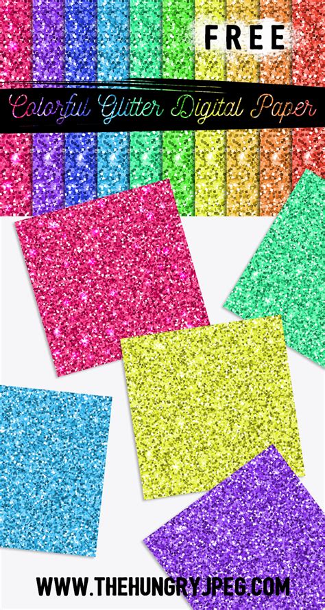 Free Colorful Glitter Digital Paper By The Irresistible Bundle Free
