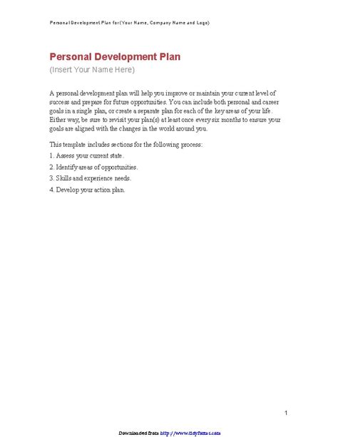 Personal Development Plan Sample 1 Pdfsimpli