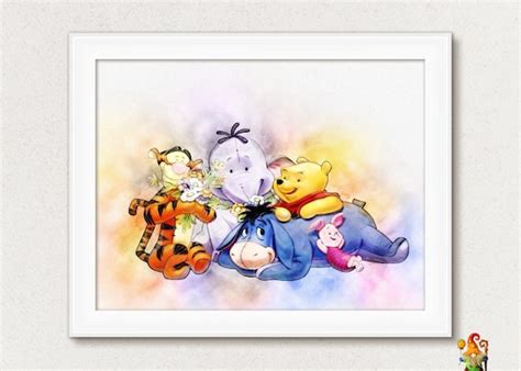 Winnie The Pooh Wall Hanging Watercolor Painting Printable Etsy