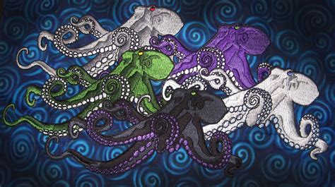 Huge Giant Octopus Octopie Jacket Back Iron On Patch Black And Etsy