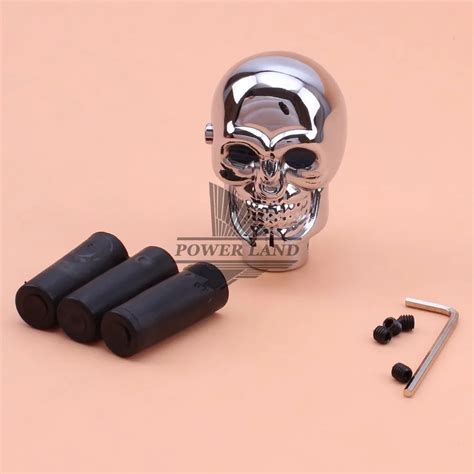 Universal Fit Manual Automatic Transmission Vehicle Car Blue Eyes Crome Skull Led Gear Shift