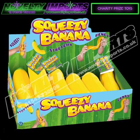 24pc Stretchy Squeeze Stress Fidget Banana Toy Novelty Imports