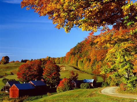 Landscapes Woodstock In Autumn Vermont Autumn Wallpaper