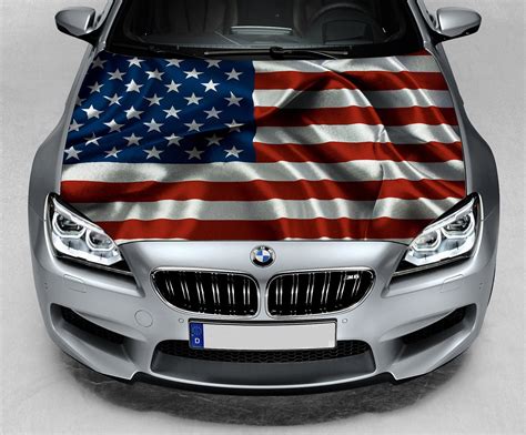 America Flag Decal Car Hood Sticker Hood Wrap America Etsy
