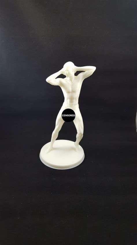Solid 3d Printed 8 Nude Young Man Showing Off Mm15 Etsy