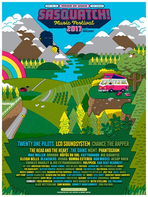 2017 Sasquatch Festival Poster Sasquatch Music Festival Sasquatch