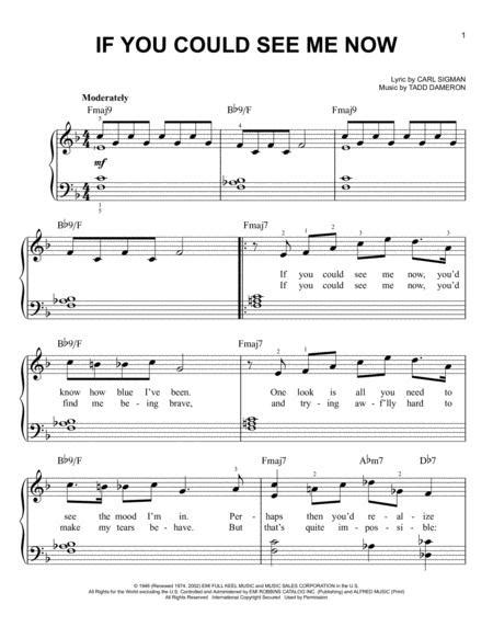If You Could See Me Now By Carl Sigman Carl Sigman Digital Sheet Music For Download Print