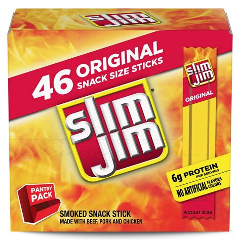 slim jim snack sized smoked meat stick original flavor keto friendly snack stick 0 28 oz 46
