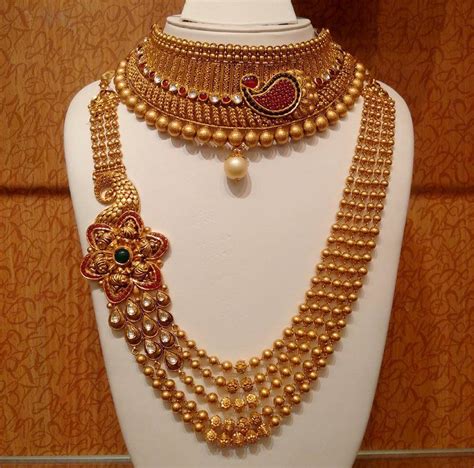 Trendy Gold Haram Necklace Set Fashion Beauty Mehndi