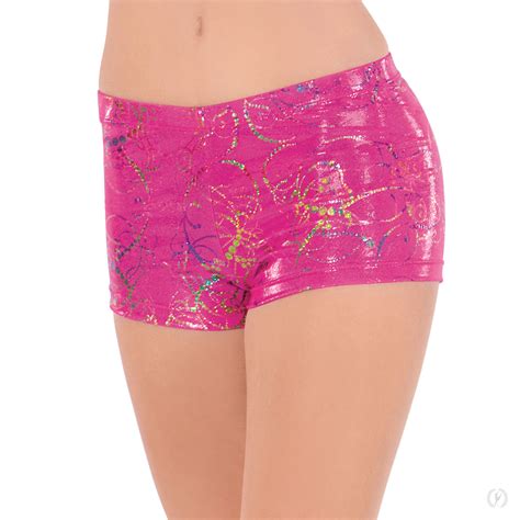 Womens Metallic Splatter Printed Booty Shorts 30535