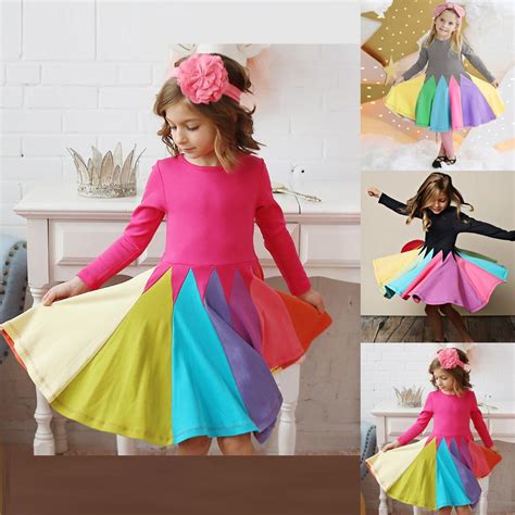 Comprar Kids Girls Rainbow Splice Princess Pageant Gown Birthday Party