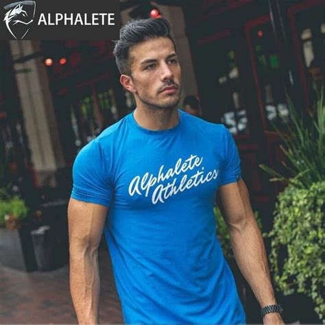 Alphalete Muscle Compression Tights T Shirt Men Short Sleeve Summer