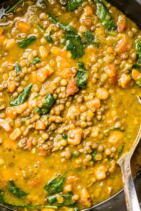 Spinach And Lentil Sweet Potato Stew