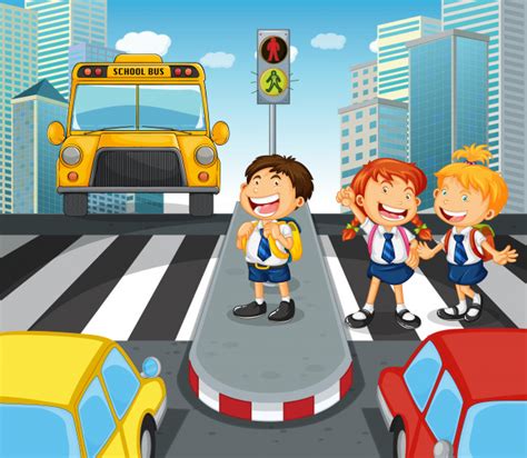 Dibujos de niños jugando futbol a color cerca amb google. Niños escolares cruzando la calle en la ciudad | Descargar ...