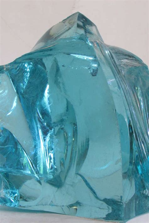 Four Large Aqua Chunk Glass Cullet At 1stdibs