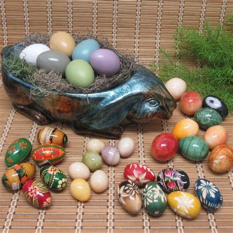 Www.birthdaypartyideas4u.com for free printable games, decorations : Stone Eggs Lot of 9 Easter Egg Collectible Colorful Marble ...