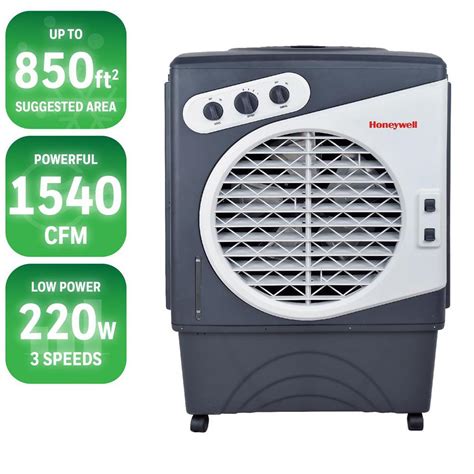 Honeywell 1540 Cfm 3 Speed Portable Evaporative Cooler For 850 Sq Ft