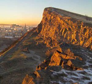 It is around 250m or 820ft above sea. Salisbury Crags, part of the Arthur's Seat volcano ...