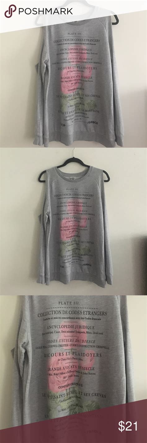 French Love Poem Cutout Lightweight Sweatshirt