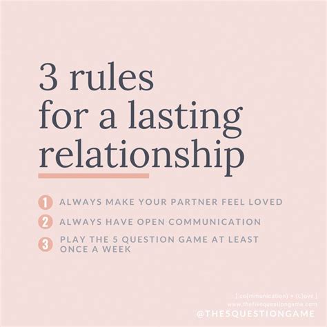 Three Rules For A Lasting Relationship
