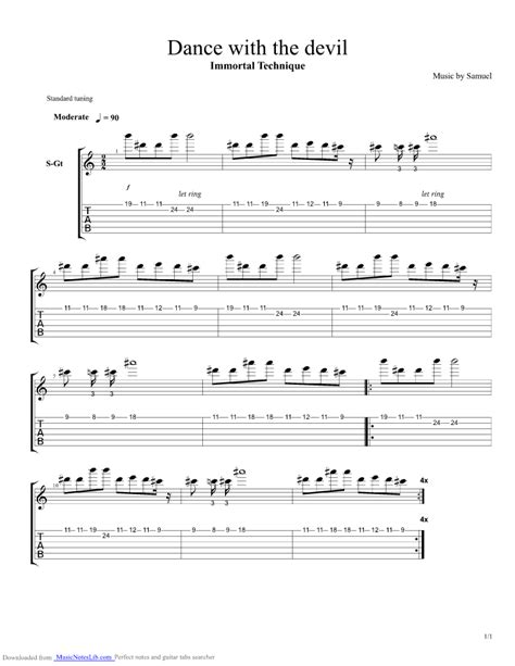 Dance With The Devil Guitar Pro Tab By Immortal Technique