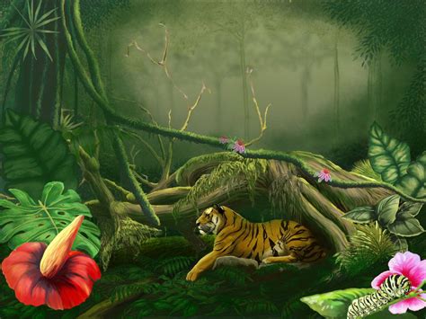Rain Forest Tiger By ~ezekiel J On Deviantart Rainforest Forest Tiger