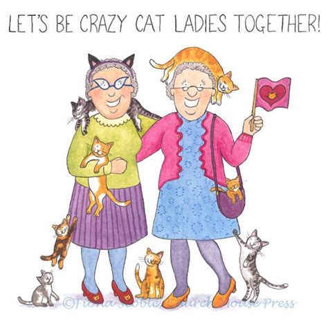 Crazy Cat Ladies Greeting Card Lets Be Crazy Cat Ladies Etsy