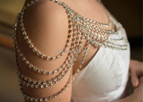 buy new arrival wrb49 women sexy silver plated chains layers silver rhinestone
