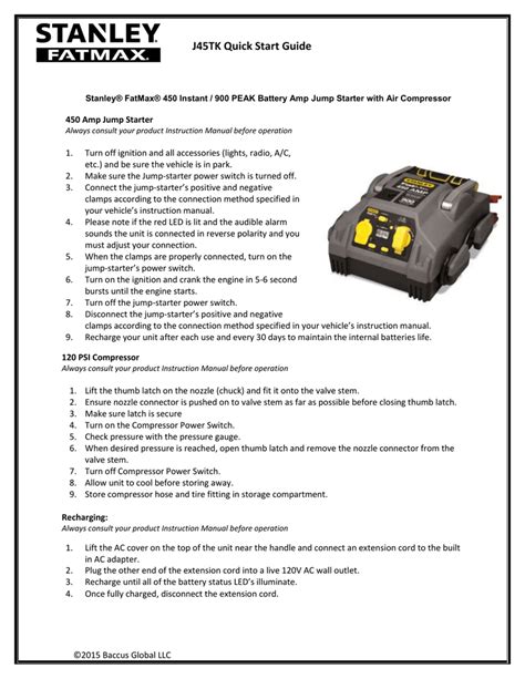 Stanley Fatmax Professional Power Station User Manual News Current