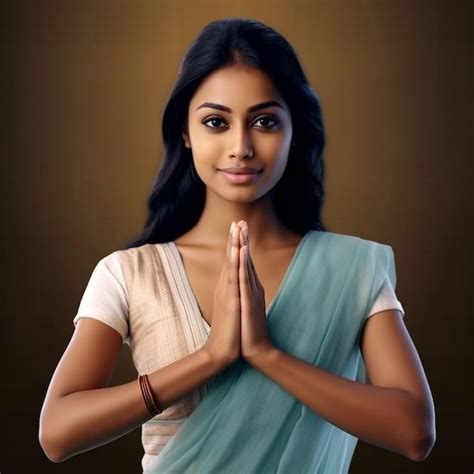 Premium Ai Image Sri Lankan Woman Saying Ayubowan