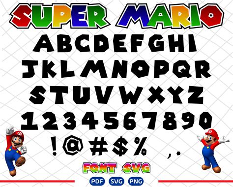 Super Mario Font Svg Mario Font Super Mario Letters Super Etsy