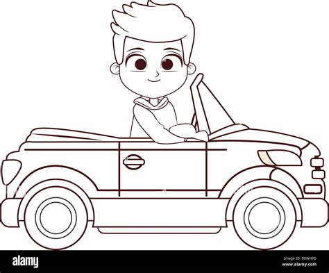 Cartoon Boy Driving Car Stock Photos And Cartoon Boy Driving Car Stock