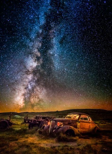 Milky Way Over Bodie Ghost Car Milky Way Atmospheric Phenomenon