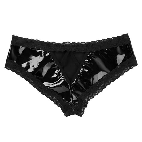 Women S Briefs Leather Panties Crotchless Underwear G String Lingerie Nightwear Ebay
